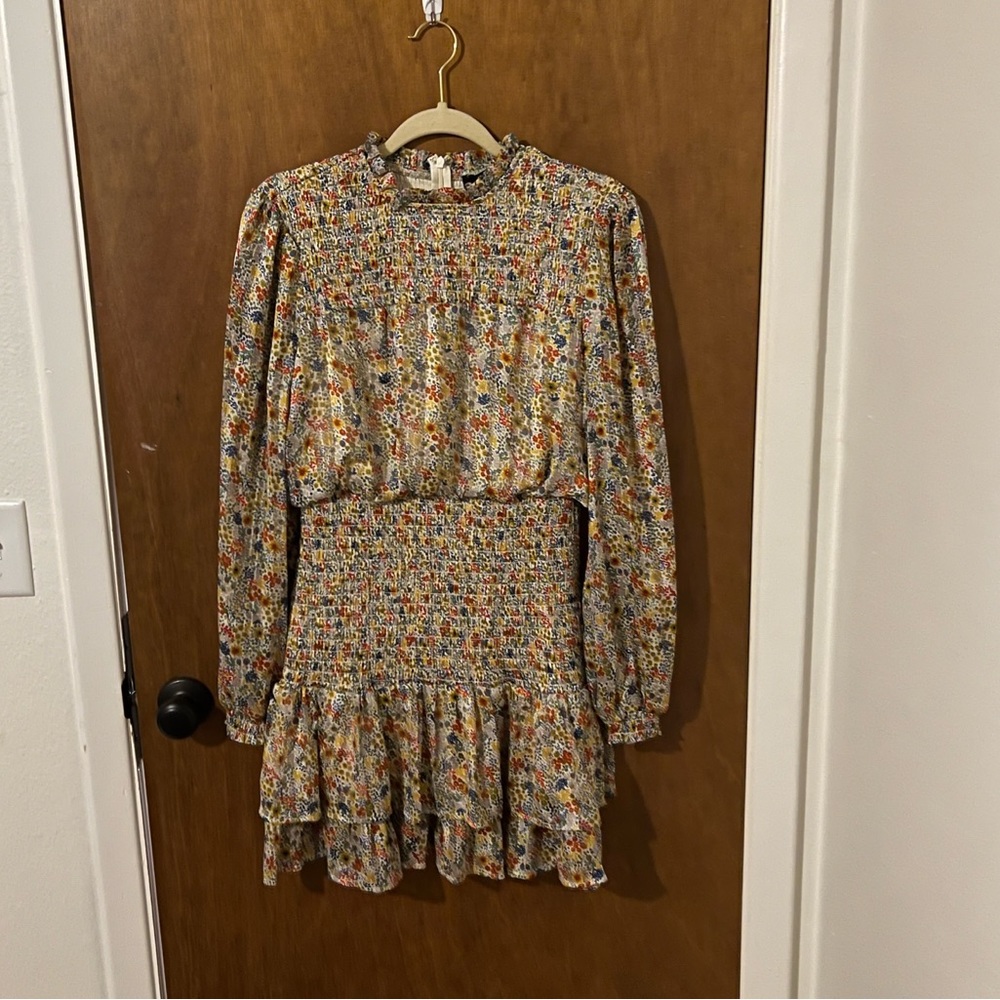 Aqua Floral smocked dress